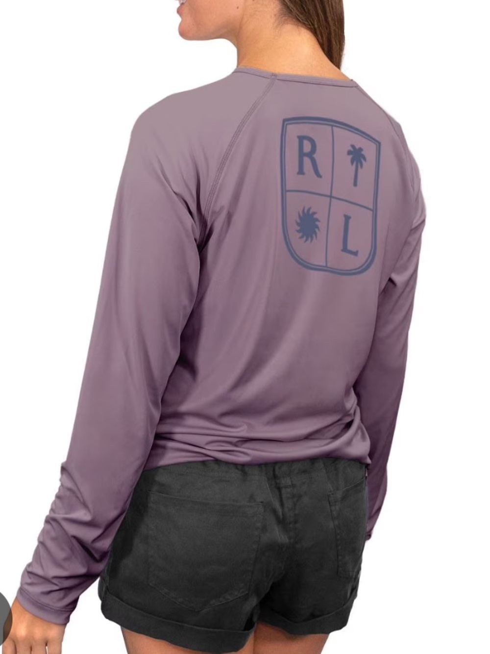 Reel life rashguard purpleish Graphic Pullover with Crest